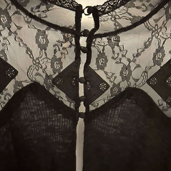 Free people black blouse cotton/lace - Picture 3 of 8